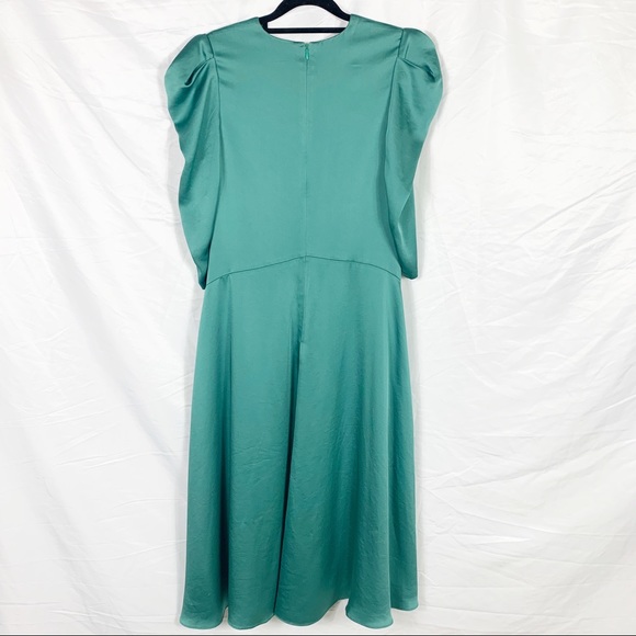 Jonathan Simkhai Ruched V-Neck Button Dress 8 - Picture 6 of 12